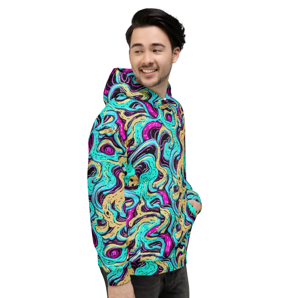 Neon Spill on Hoodie — Right