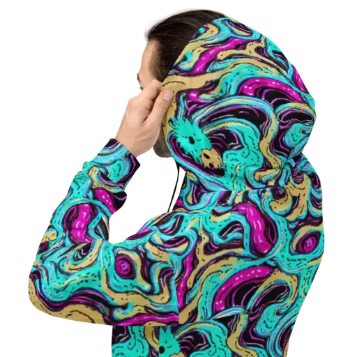 Neon Spill on a Hoodie
