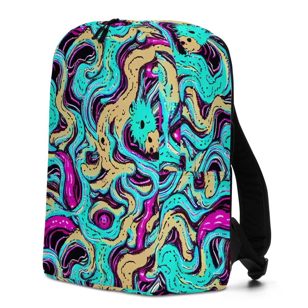 Neon Spill on Minimalist Backpack — Left
