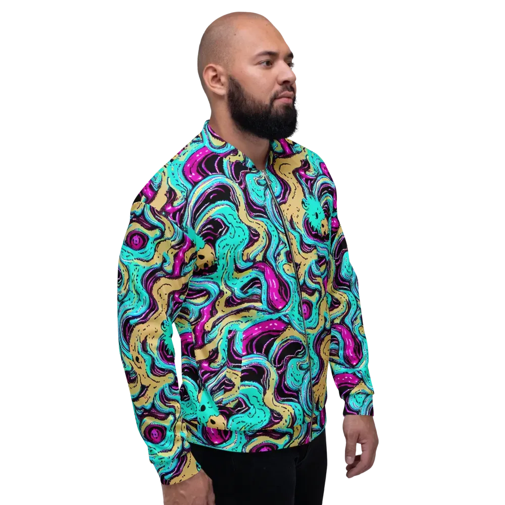 Neon Spill on Bomber Jacket — Right