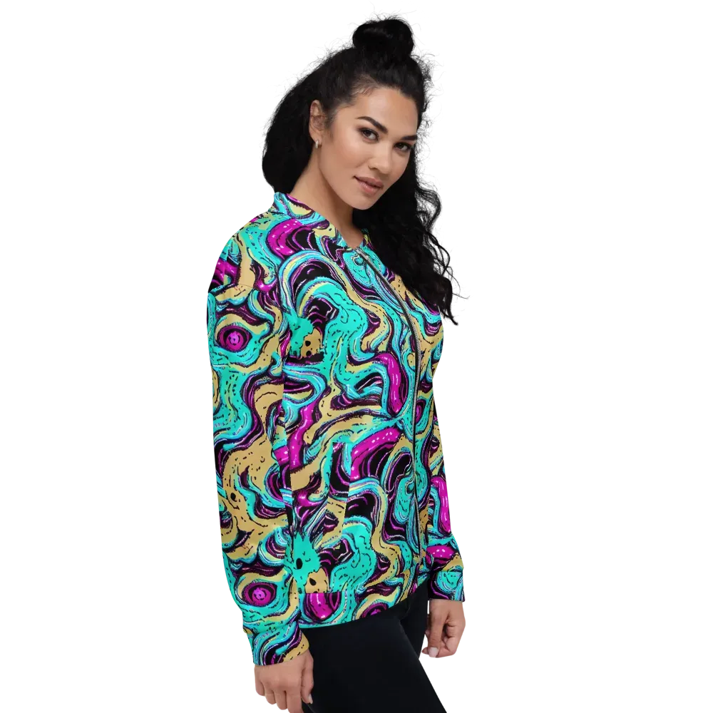 Neon Spill on Bomber Jacket — Right