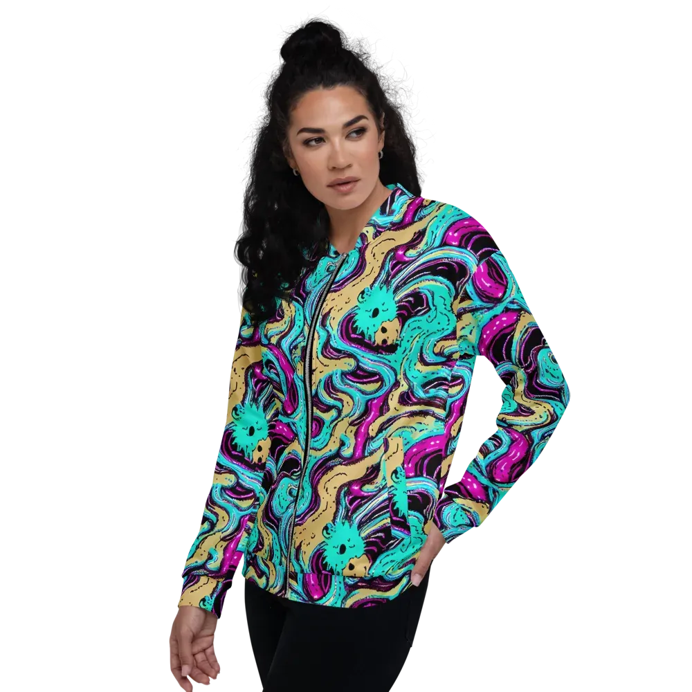 Neon Spill on Bomber Jacket — Left
