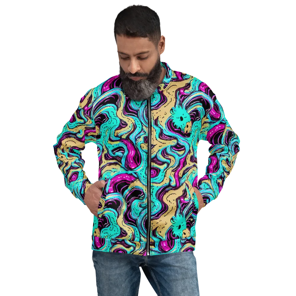 Neon Spill on Bomber Jacket — Front