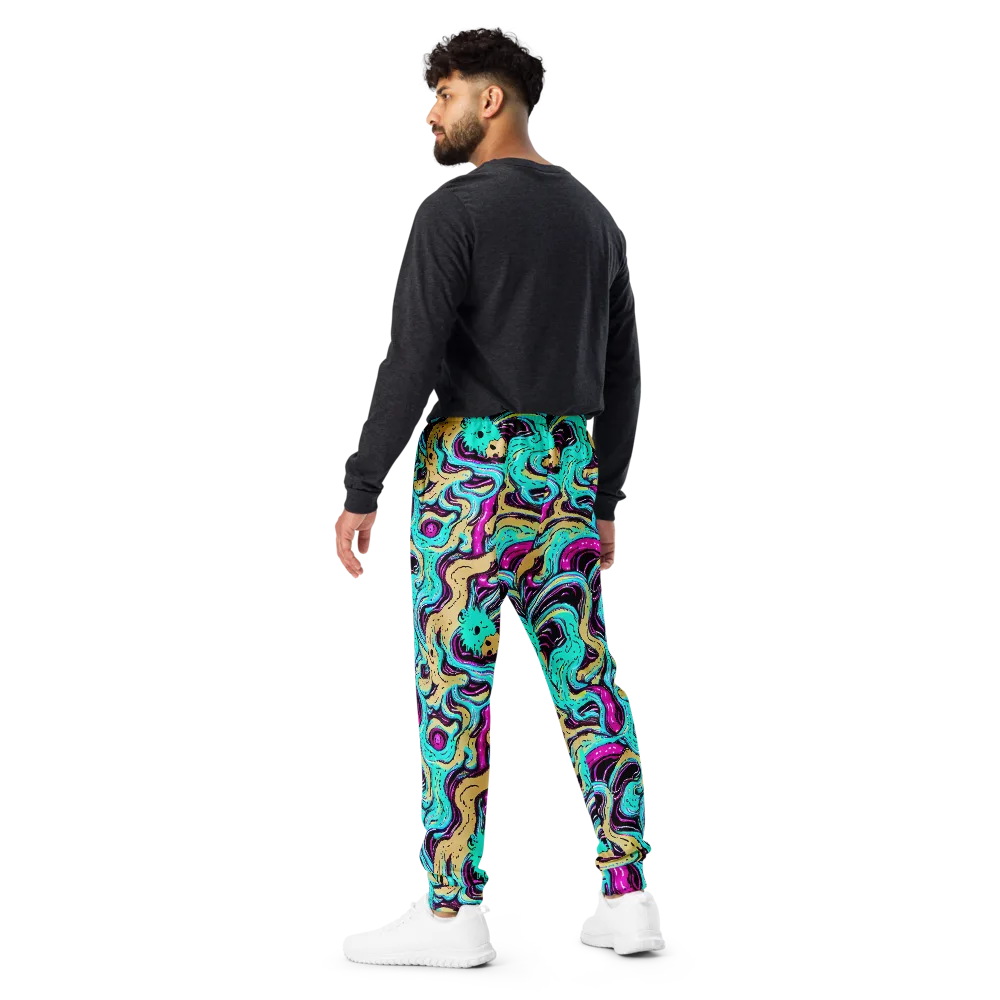 Neon Spill on Men's Joggers — Back