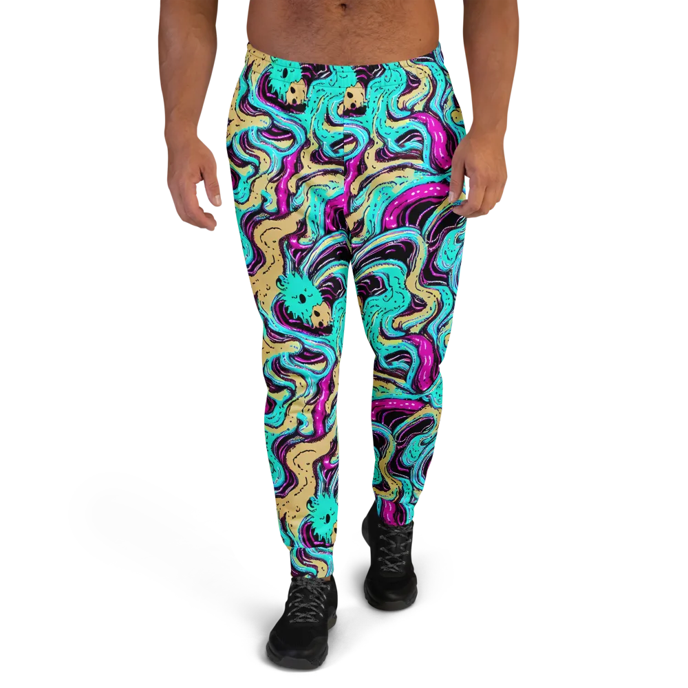 Neon Spill on Men's Joggers — Front