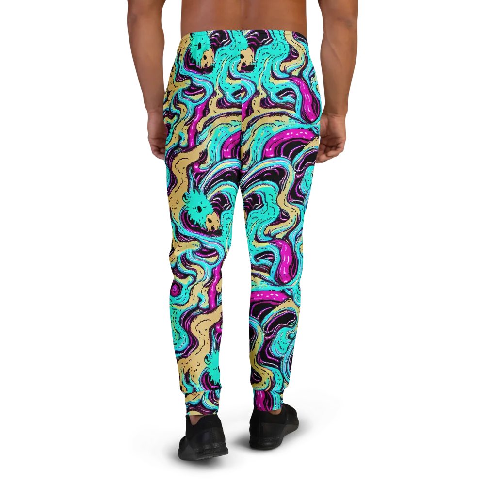 Neon Spill on Men's Joggers — Back