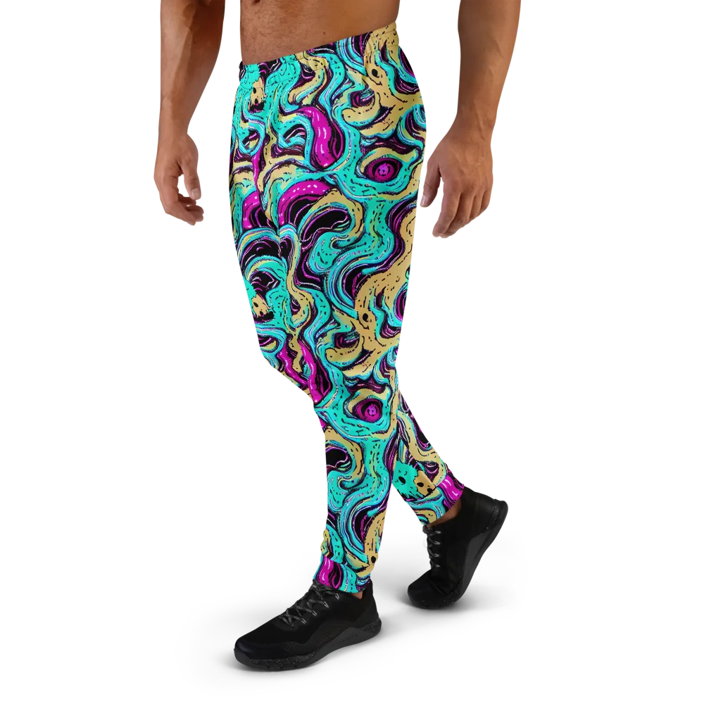 Neon Spill on Men's Joggers — Left
