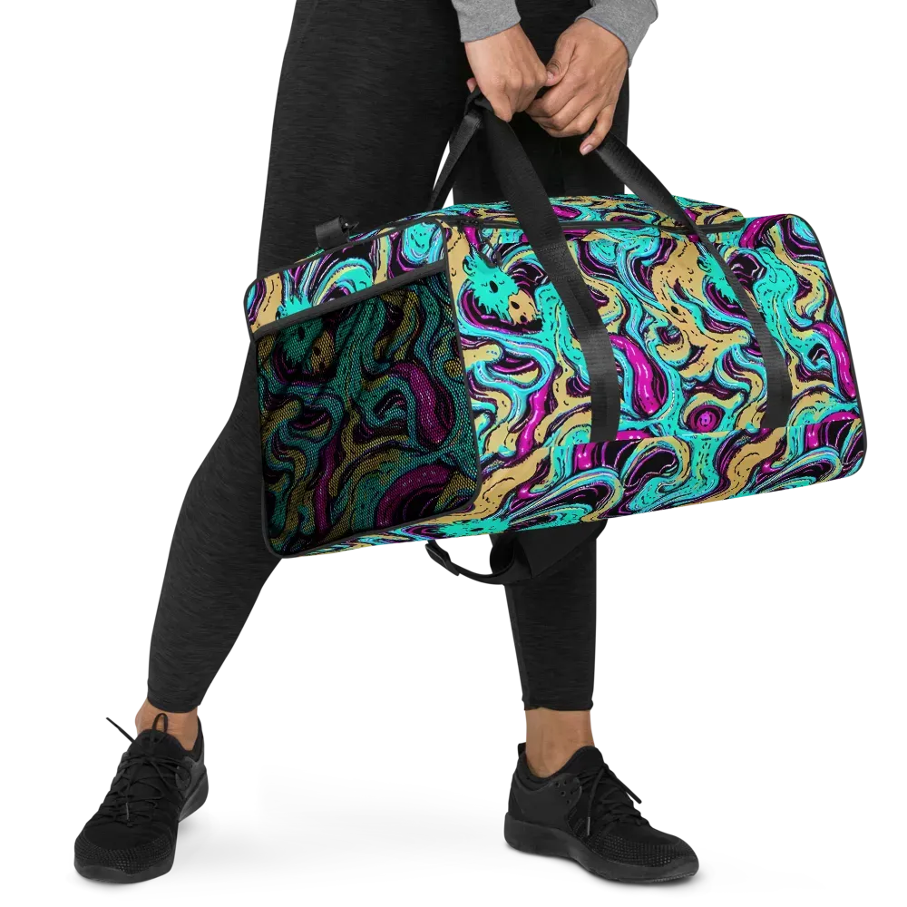 Neon Spill on Duffle Bag — Right Front