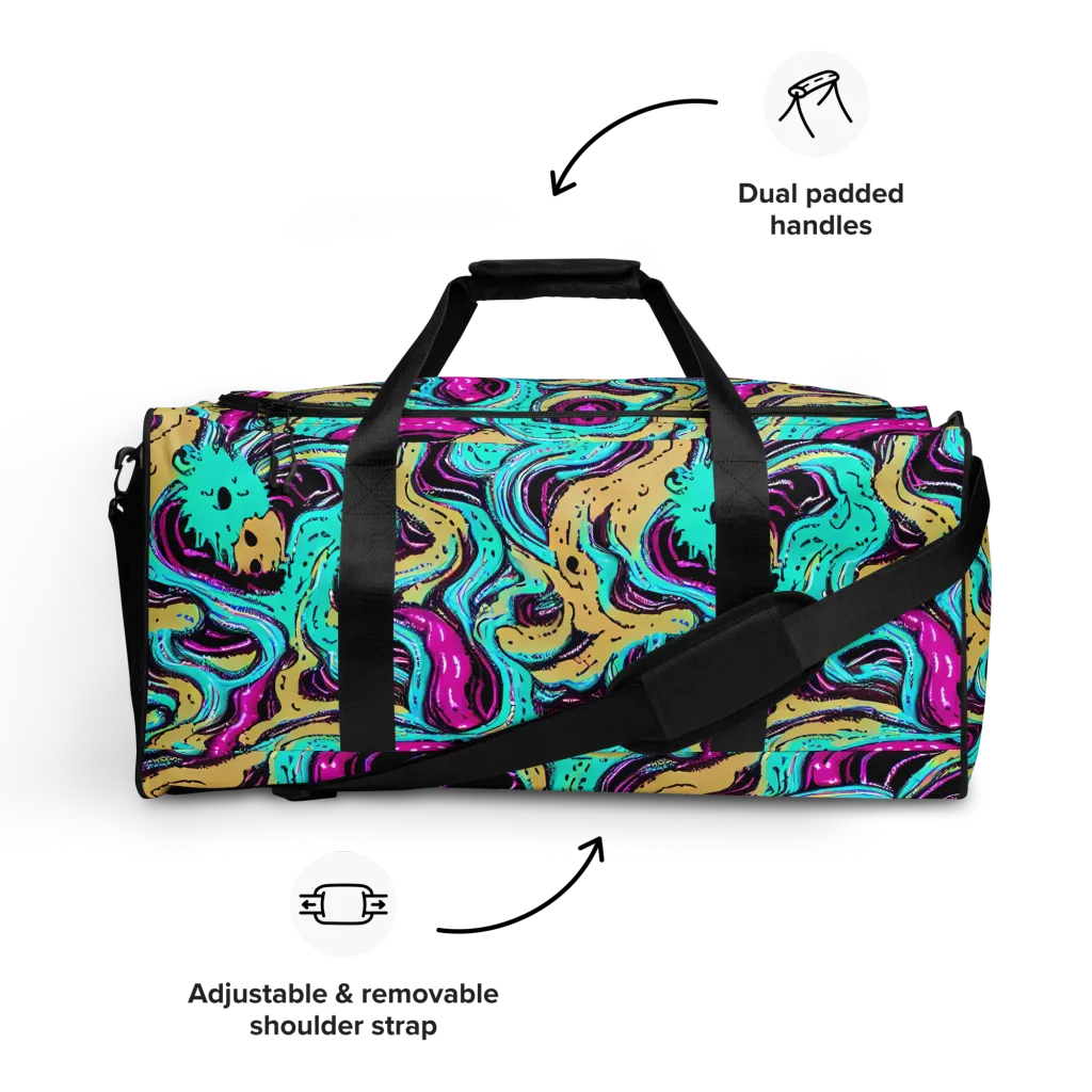 Neon Spill on Duffle Bag — Front