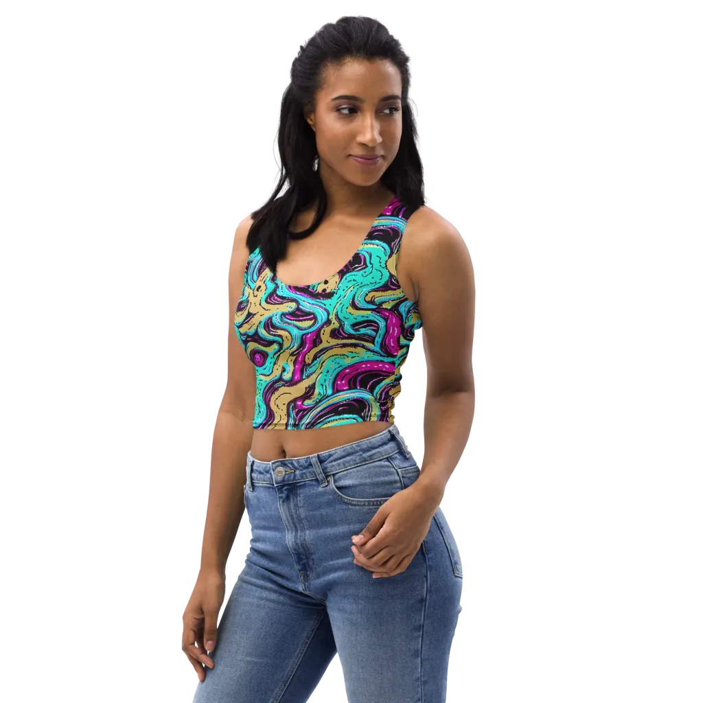 Neon Spill on Crop Top — Left Front