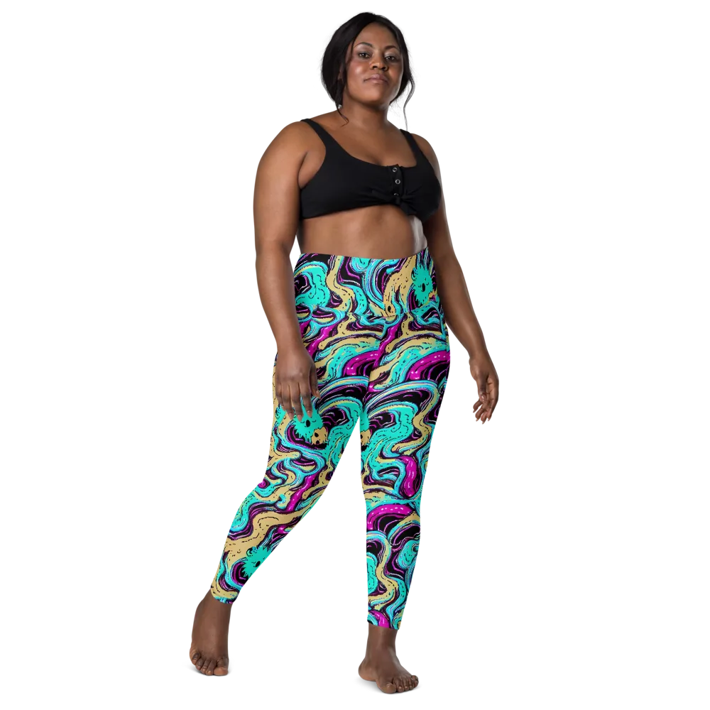 Neon Spill on Leggings with Pockets — Front