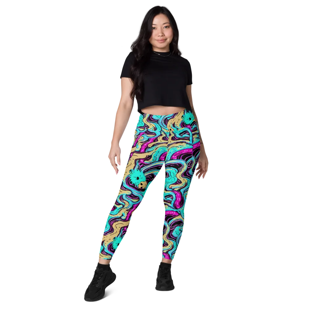 Neon Spill on Leggings with Pockets — Front
