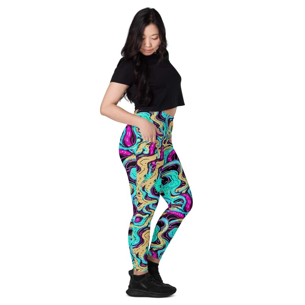 Neon Spill on Leggings with Pockets — Right