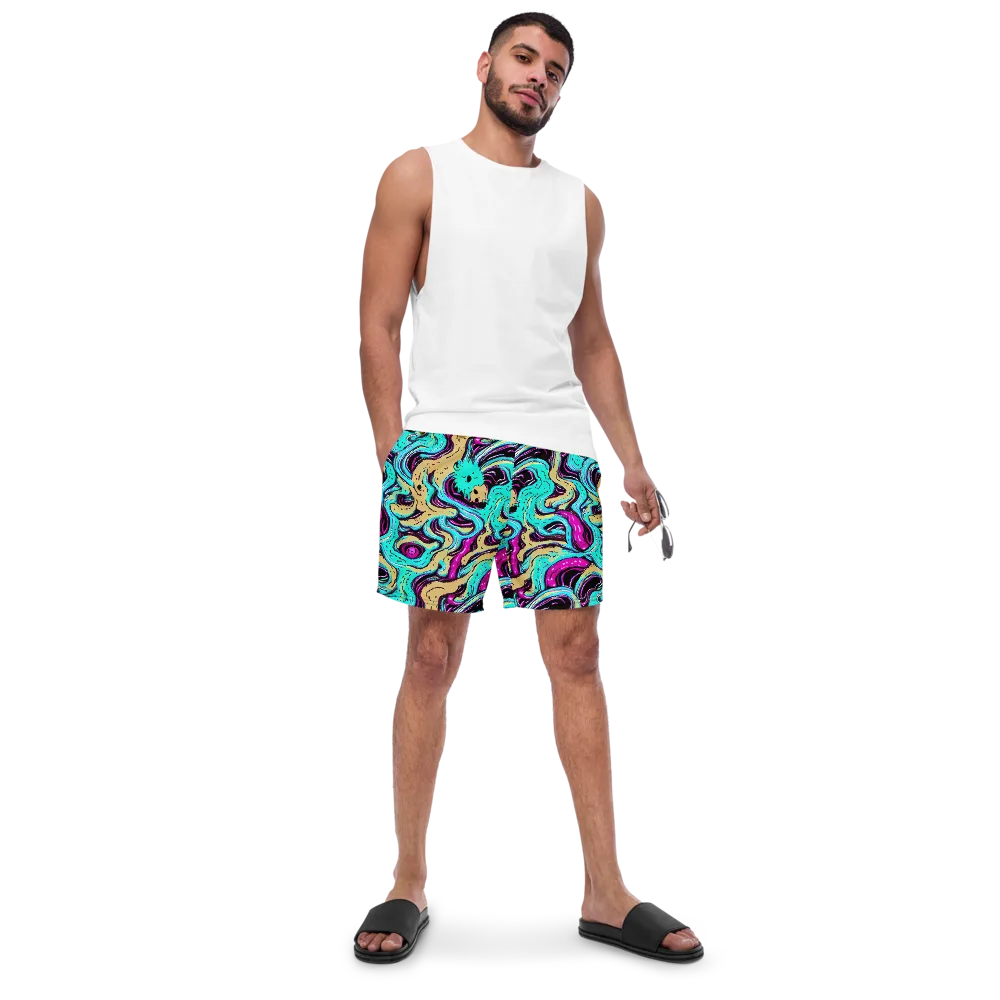 Neon Spill on Swim Trunks — Front
