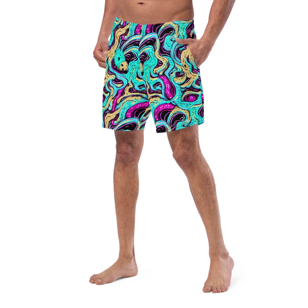 Neon Spill on Swim Trunks — Left Front