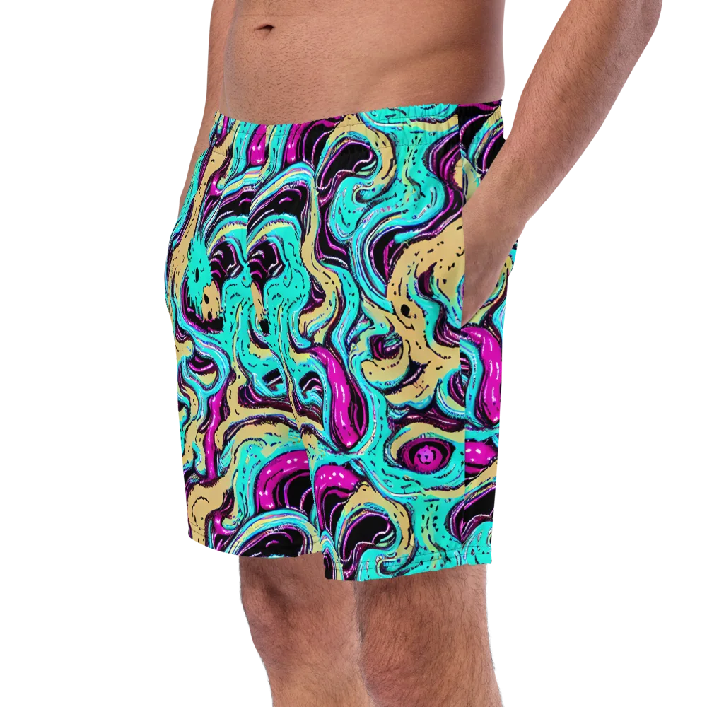 Neon Spill on Swim Trunks — Left Front