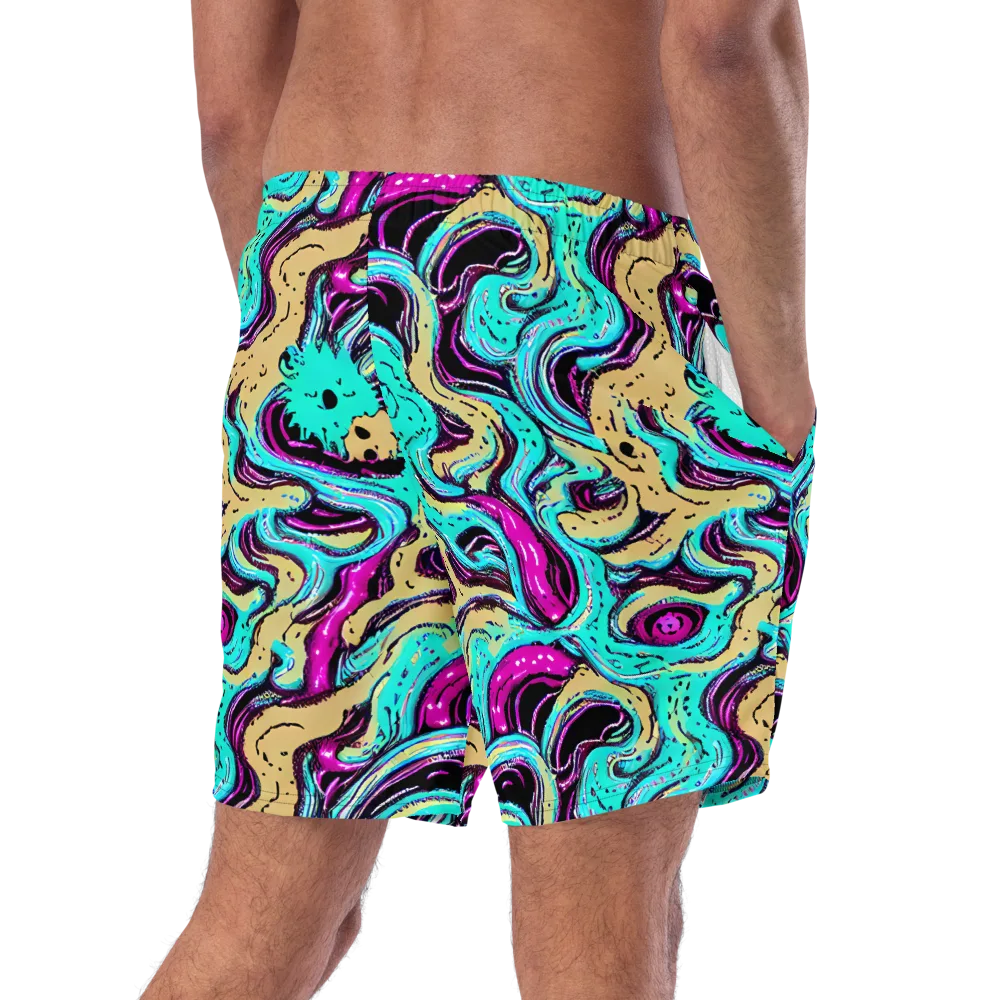 Neon Spill on Swim Trunks — Right Back