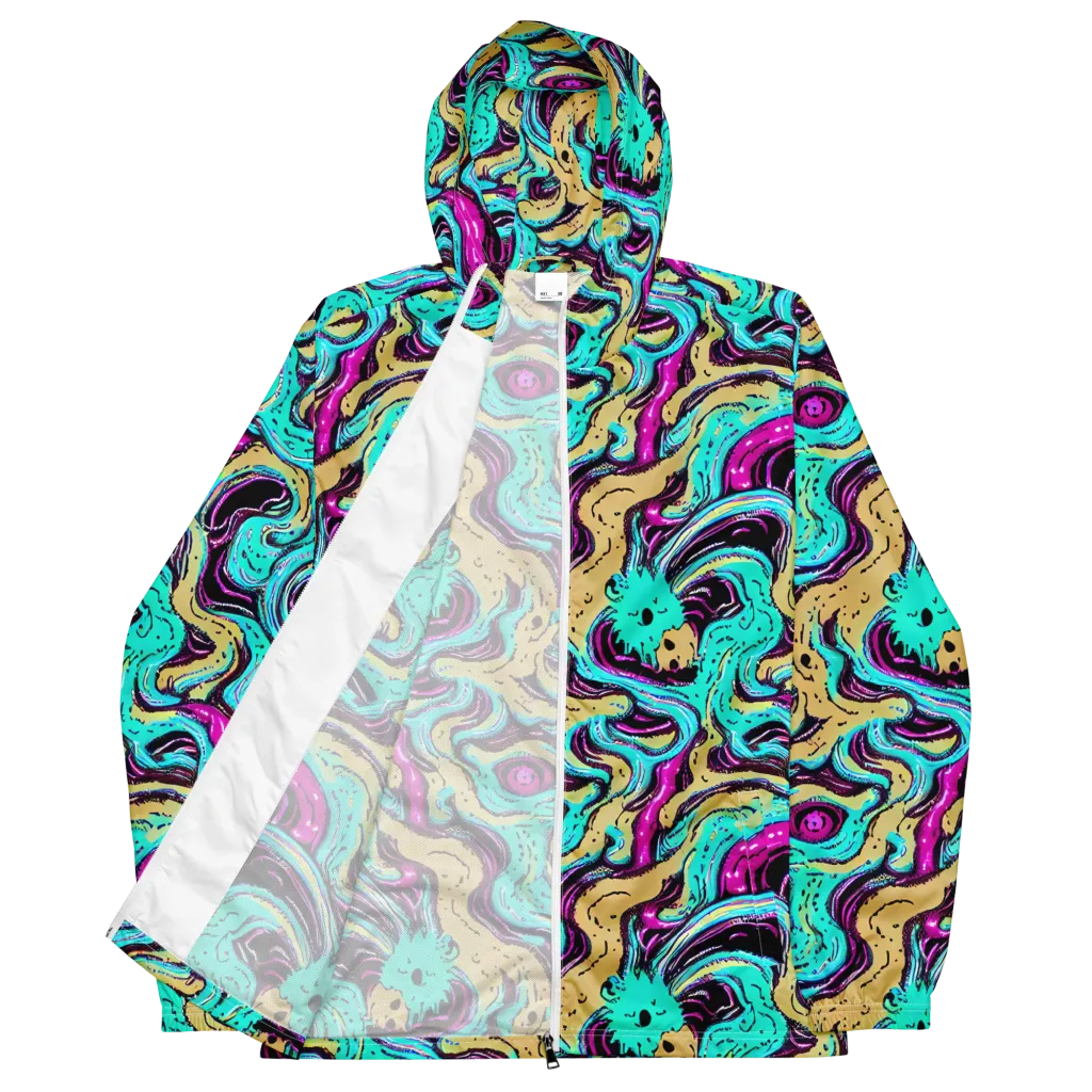 Neon Spill on Men's Windbreaker — Front