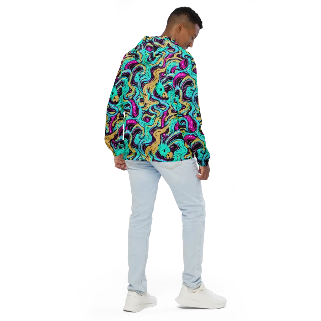 Neon Spill on Men's Windbreaker — Back