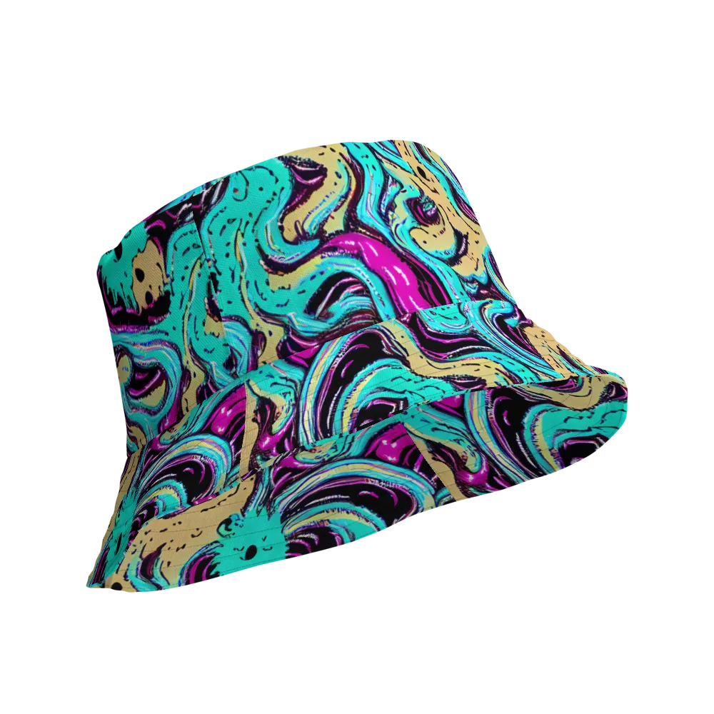 Neon Spill on Reversible Bucket Hat — Product details Outside