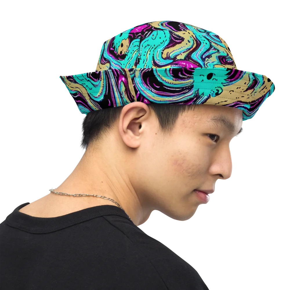 Neon Spill on Reversible Bucket Hat — Right Outside