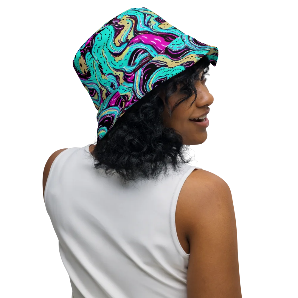 Neon Spill on Reversible Bucket Hat — Right Outside