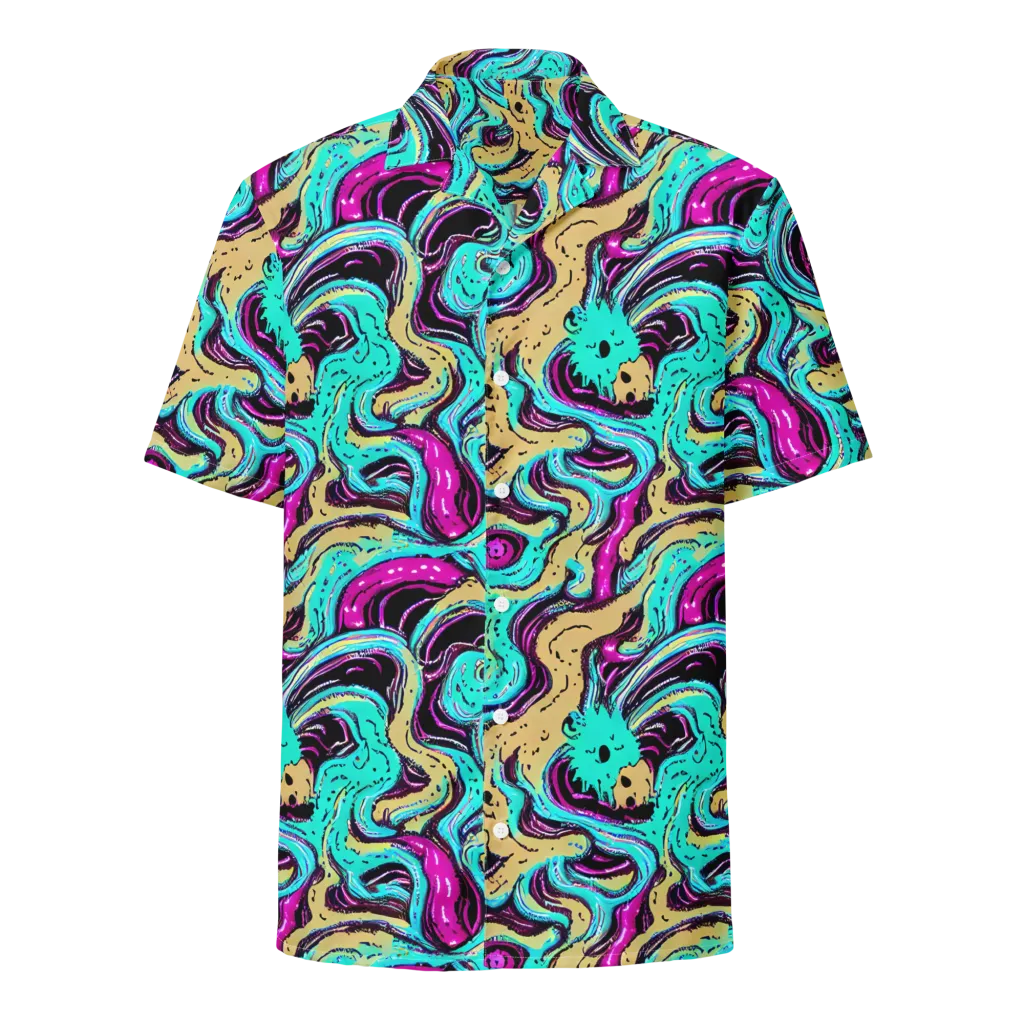 Neon Spill on Button Shirt — Front