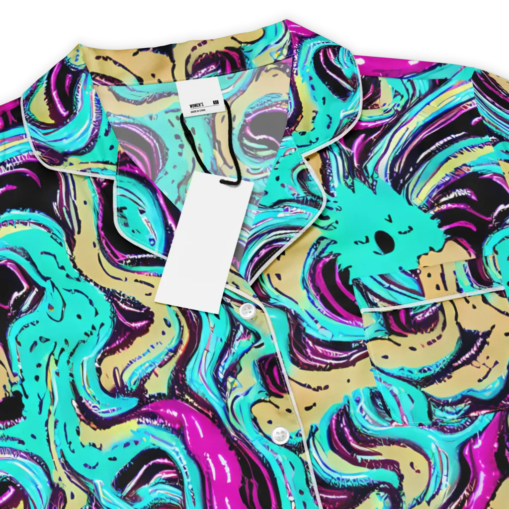 Neon Spill on Women's Short Sleeve Pajama Top — Product details