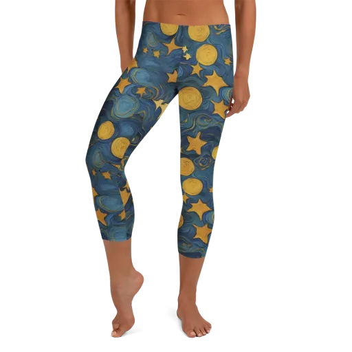 Gilded Galaxy on a Capri Leggings