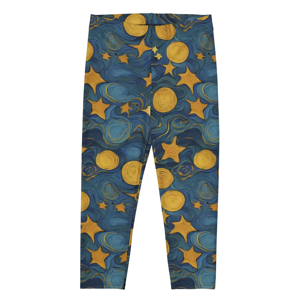 Gilded Galaxy on Capri Leggings — Front
