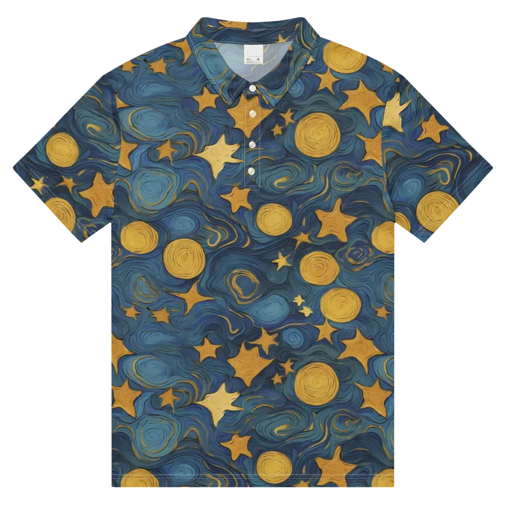 Gilded Galaxy on Men's Slim Fit Polo Shirt — Front