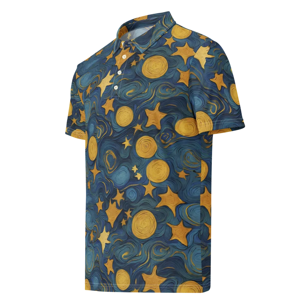 Gilded Galaxy on Men's Slim Fit Polo Shirt — Left Front