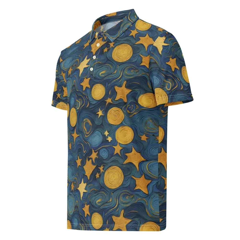 Gilded Galaxy on Men's Slim Fit Polo Shirt — Left Front