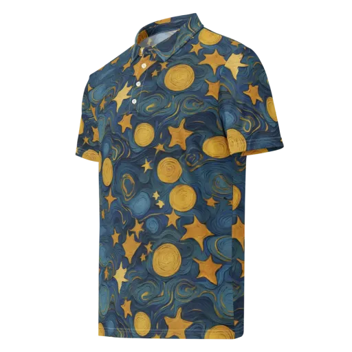 Gilded Galaxy on a Men's Slim Fit Polo Shirt