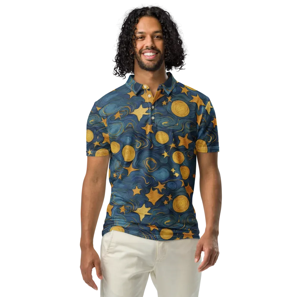 Gilded Galaxy on Men's Slim Fit Polo Shirt — Front