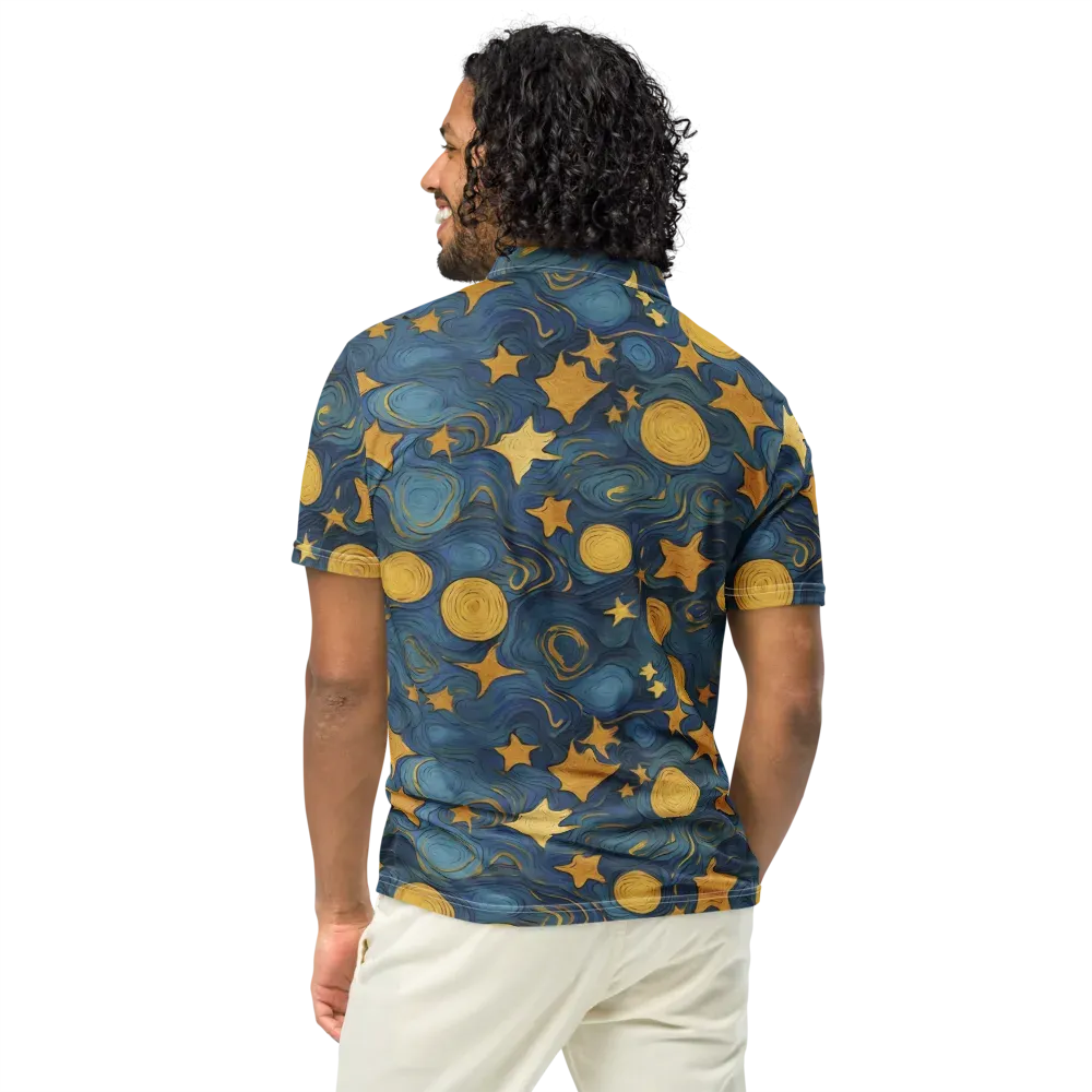 Gilded Galaxy on Men's Slim Fit Polo Shirt — Back