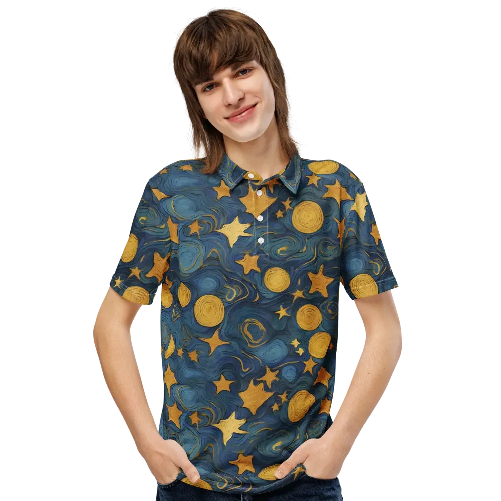 Gilded Galaxy on Men's Slim Fit Polo Shirt — Front