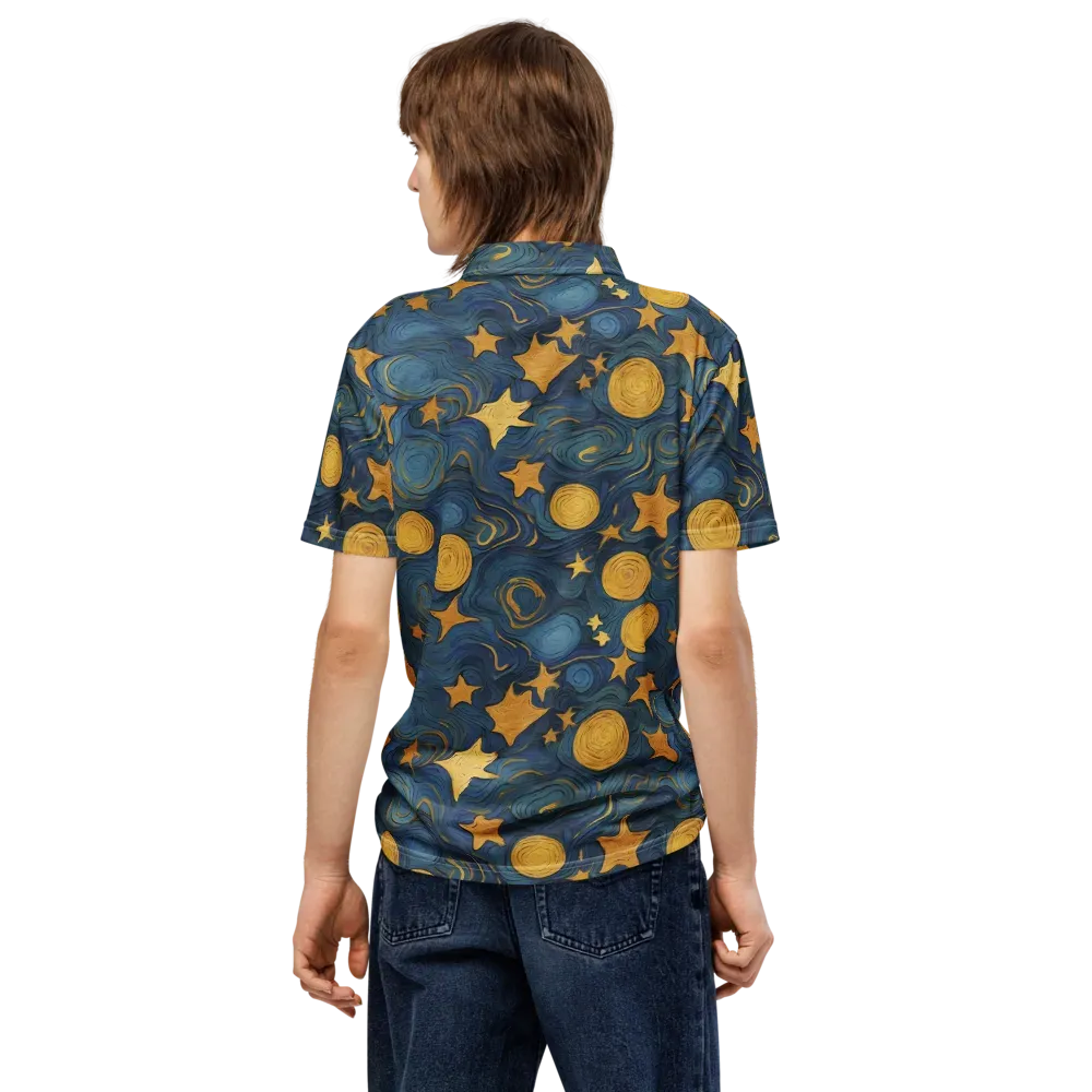 Gilded Galaxy on Men's Slim Fit Polo Shirt — Back