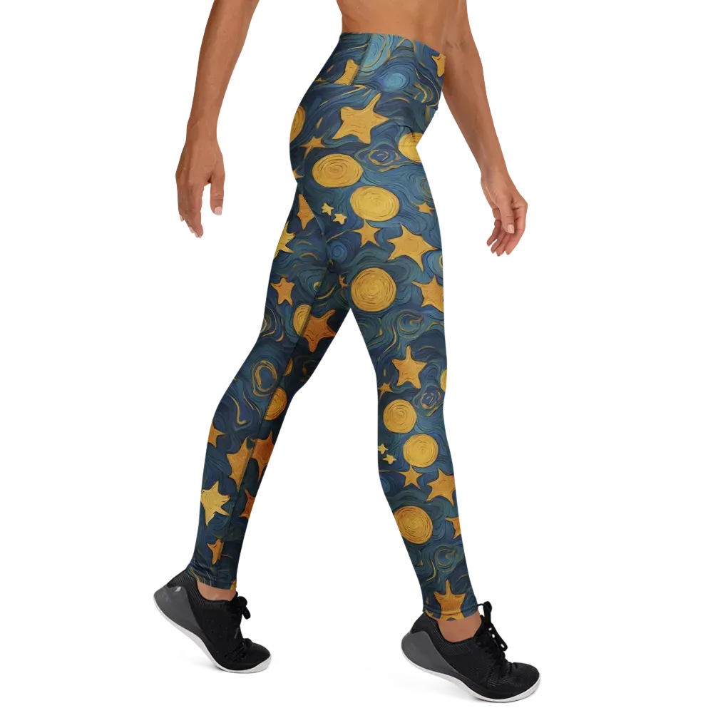 Gilded Galaxy on Yoga Leggings — Right