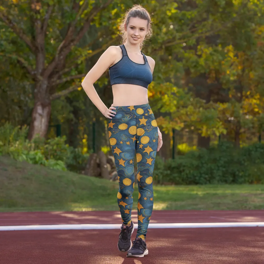 Gilded Galaxy on Yoga Leggings — Front