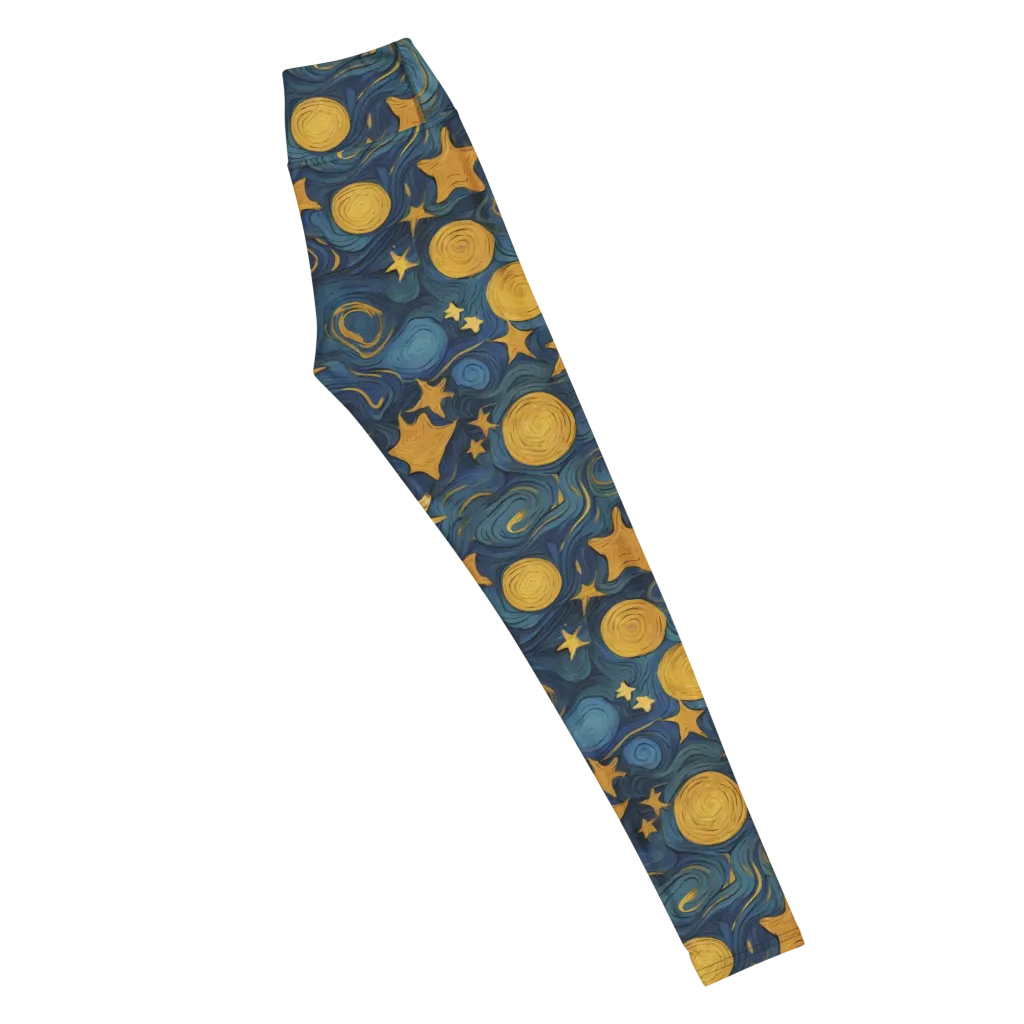 Gilded Galaxy on Yoga Leggings — Right