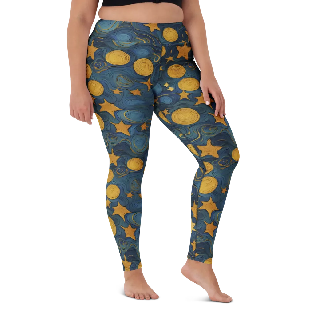 Gilded Galaxy on Yoga Leggings — Front