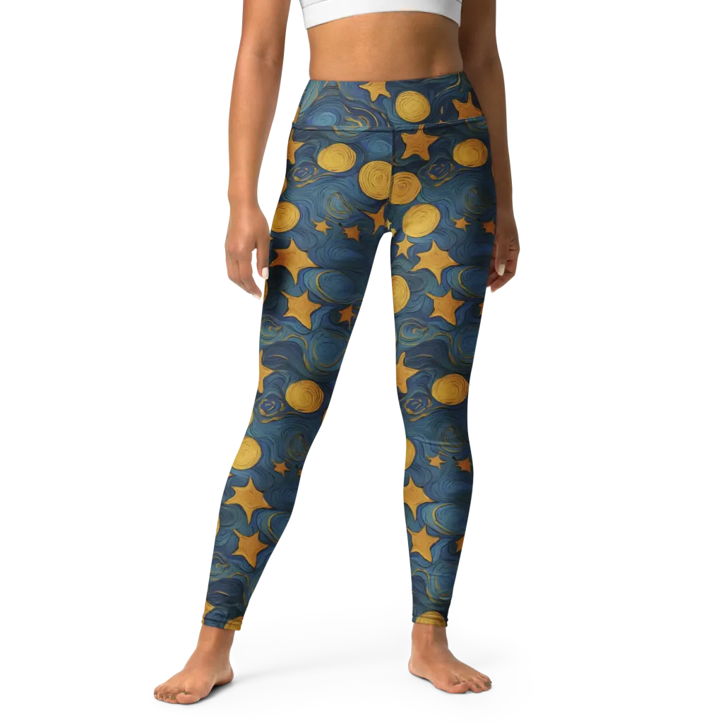 Gilded Galaxy on Yoga Leggings — Front