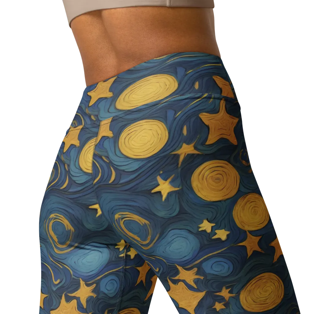 Gilded Galaxy on Yoga Leggings — Back