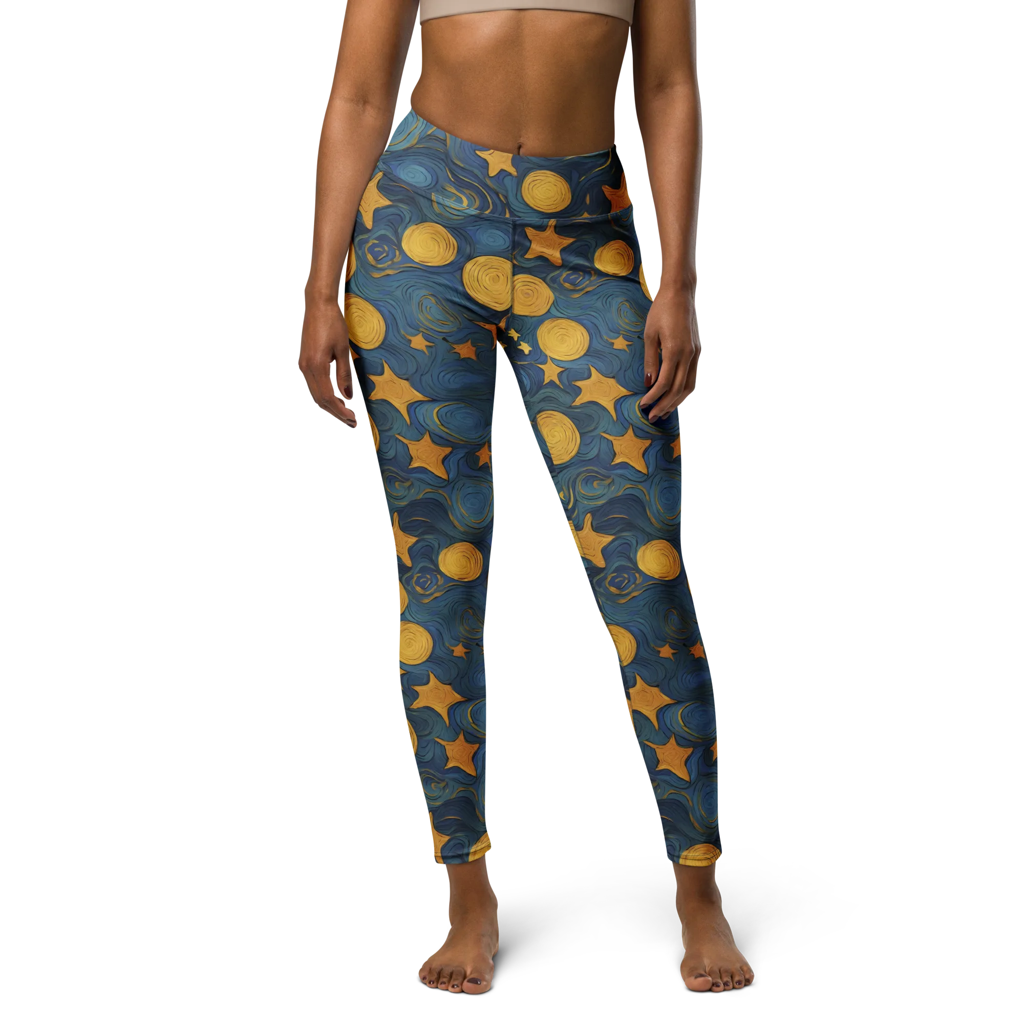Gilded Galaxy on Yoga Leggings — Front