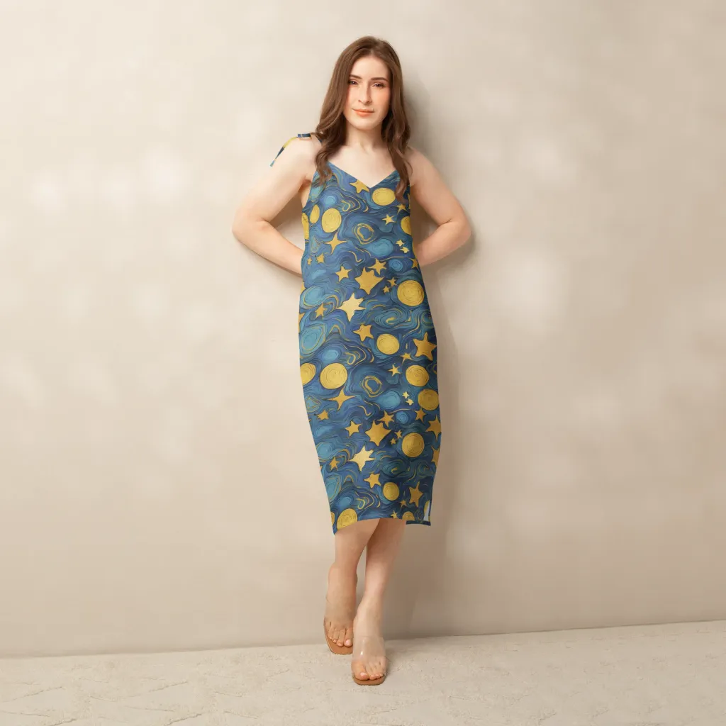 Gilded Galaxy on Slip Dress — Front