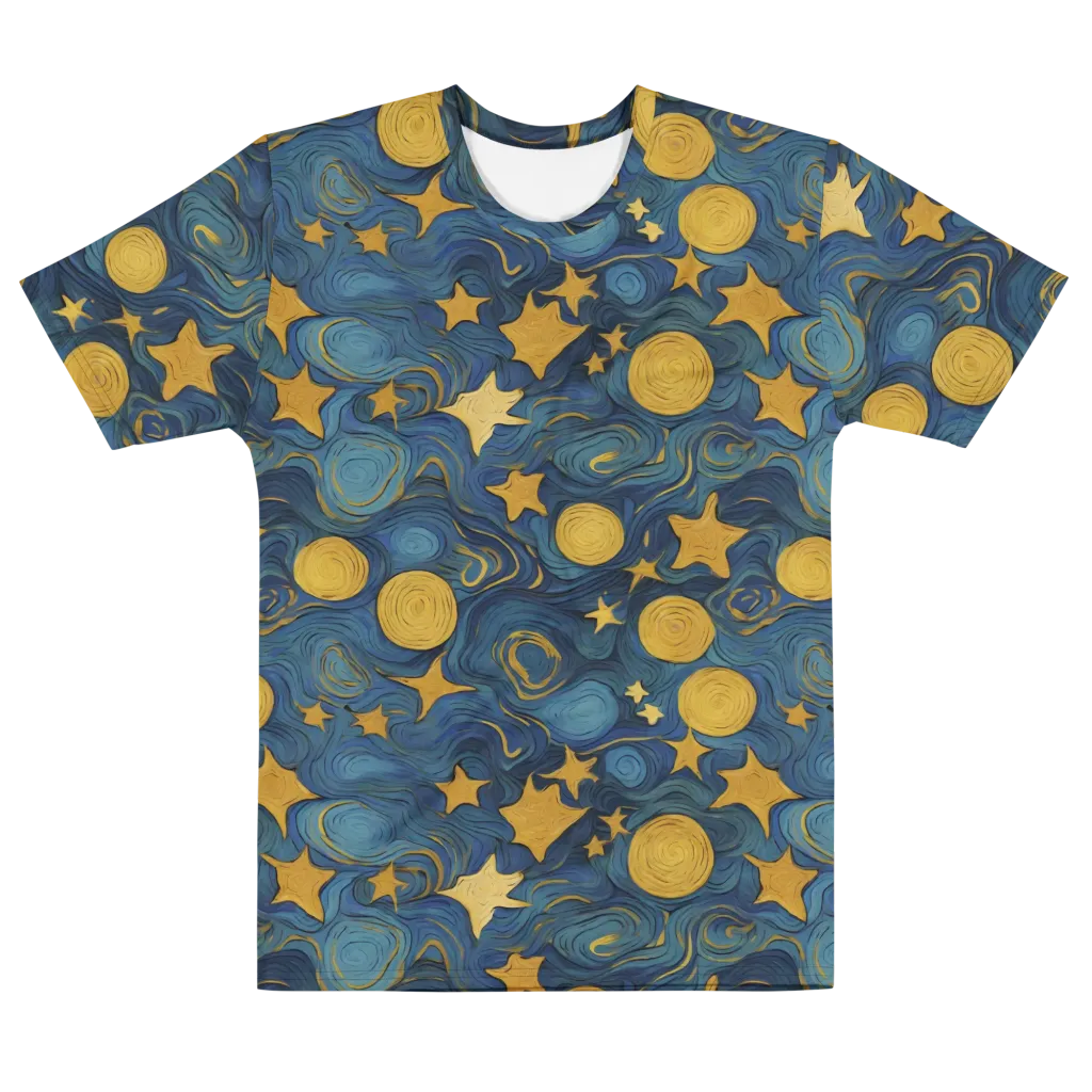 Gilded Galaxy on Men's Cotton Crew Neck T-Shirt — Front