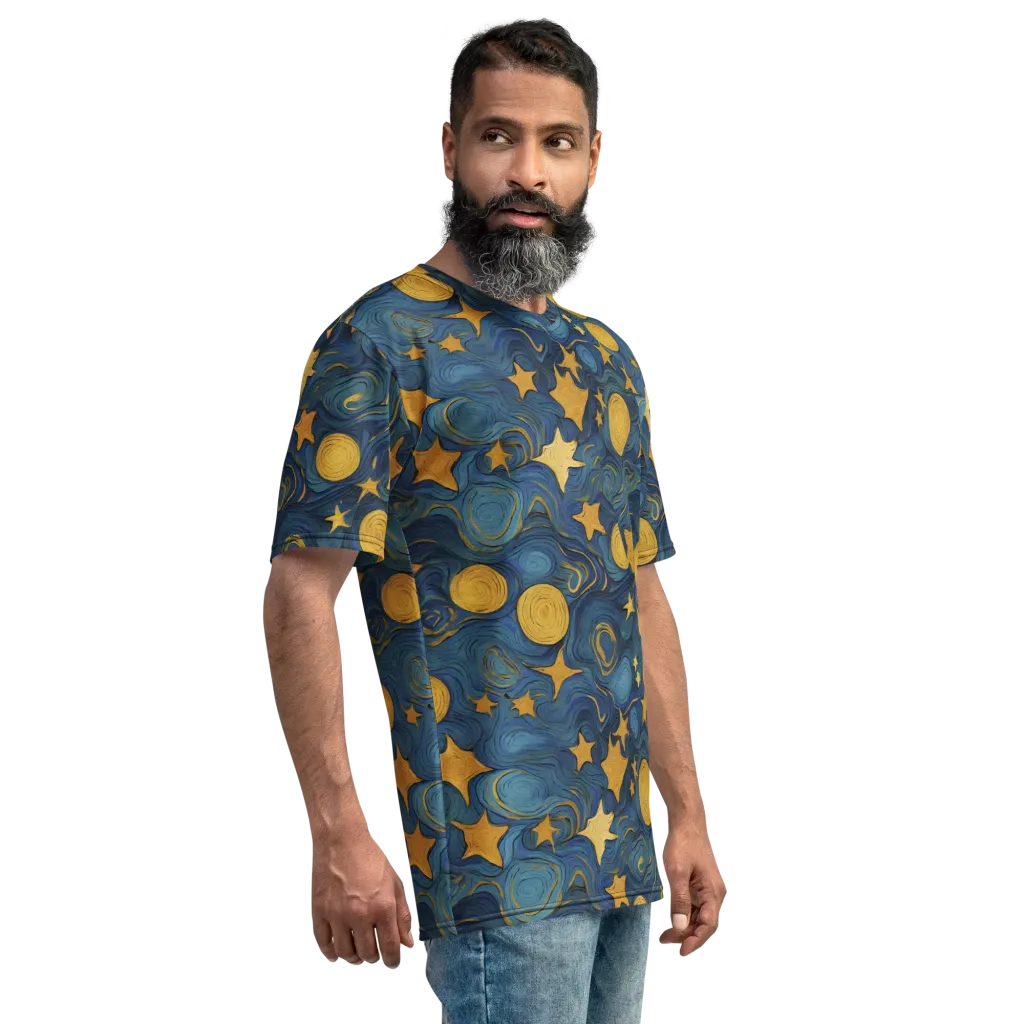 Gilded Galaxy on Men's Crew Neck T-Shirt — Right