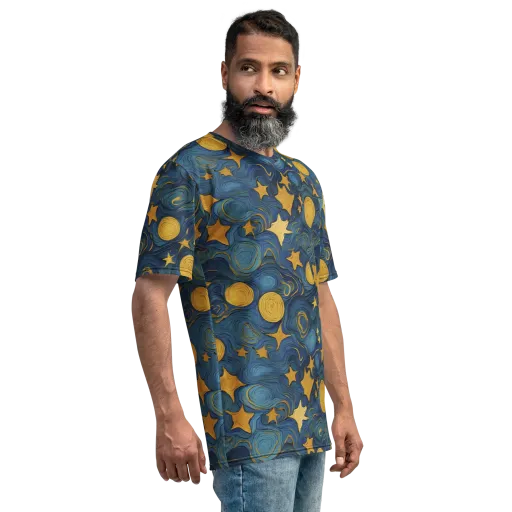 Gilded Galaxy on a Men's Crew Neck T-Shirt