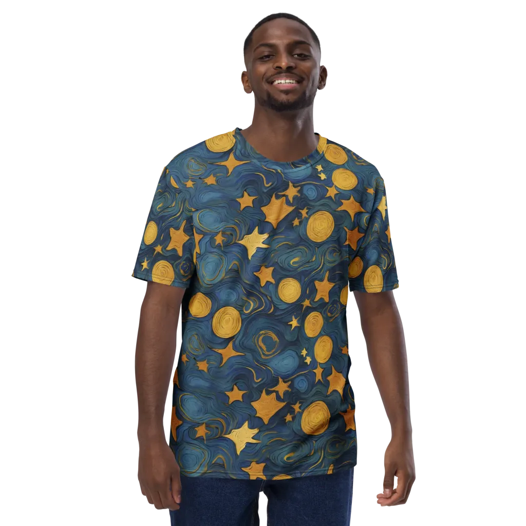 Gilded Galaxy on Men's Crew Neck T-Shirt — Front